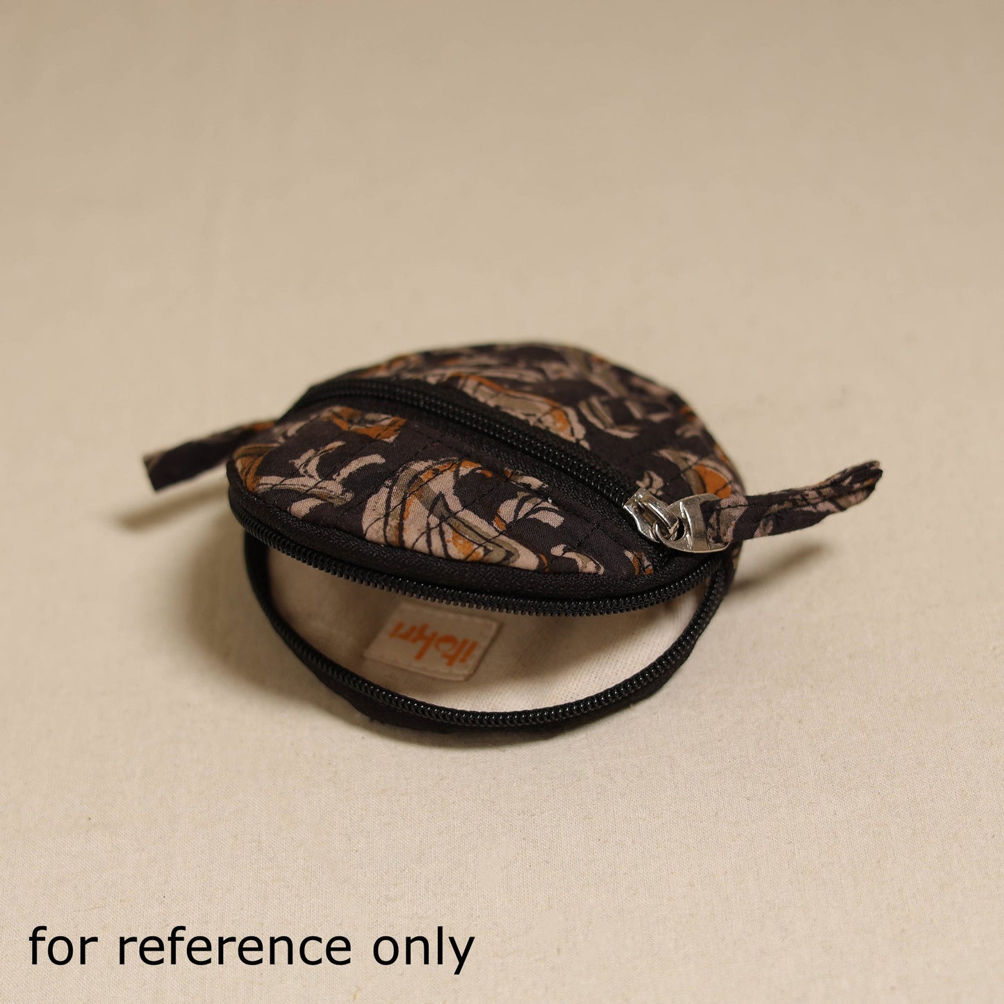 Red - handcrafted quilted ajrakh block printed fabric coin