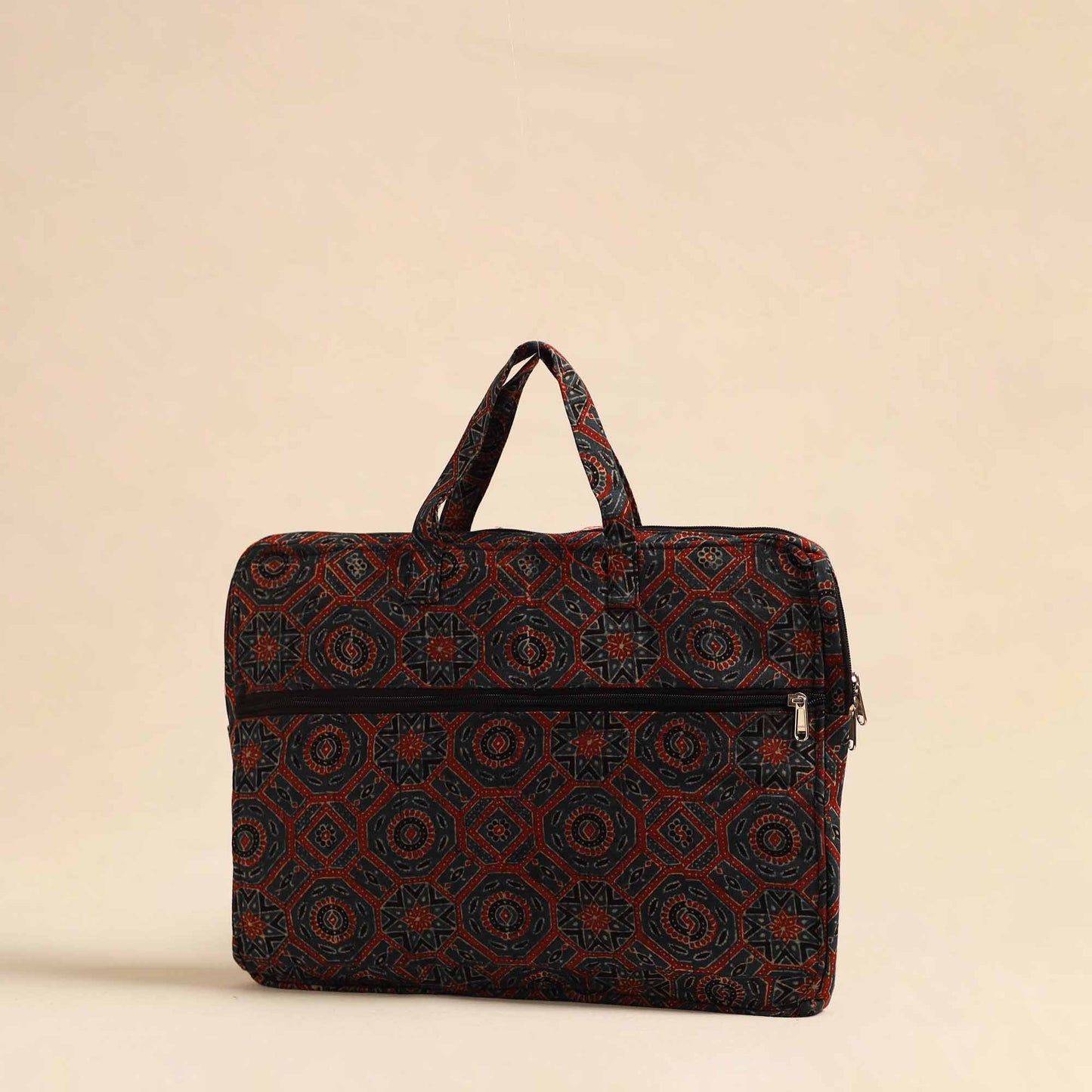 Red Handmade Quilted Cotton Laptop Bag