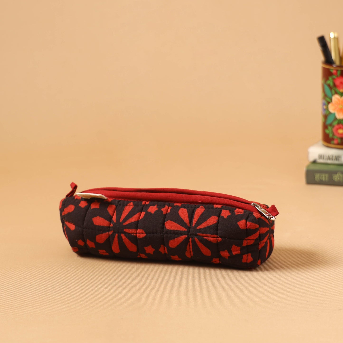 Handcrafted quilted pencil pouch 01