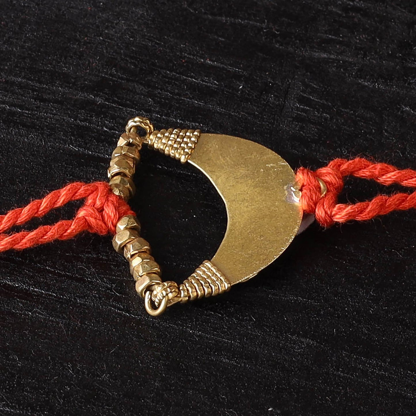 Handcrafted tribal dokra brass thread rakhi 59