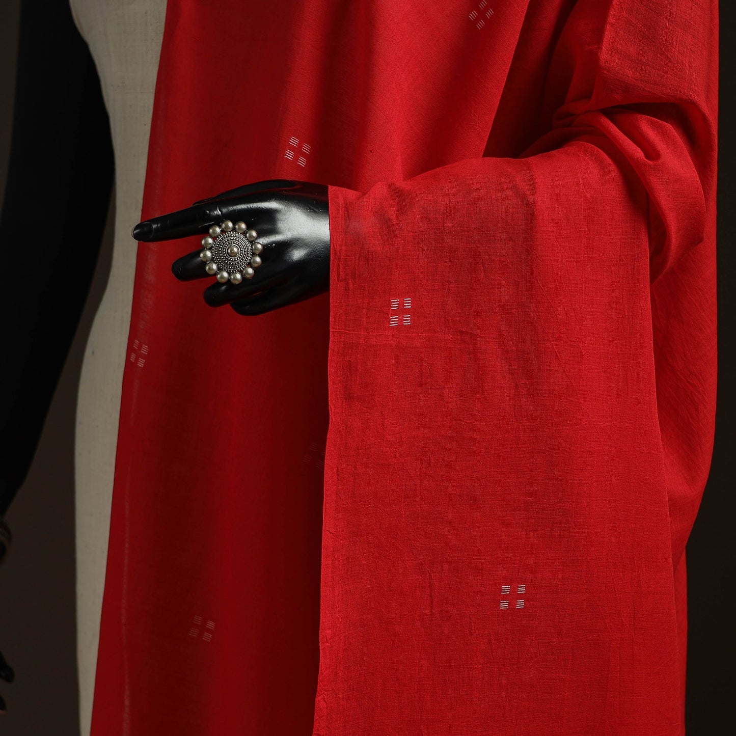 Handloom cotton burdwan jamdani dupatta 07 - handcrafted