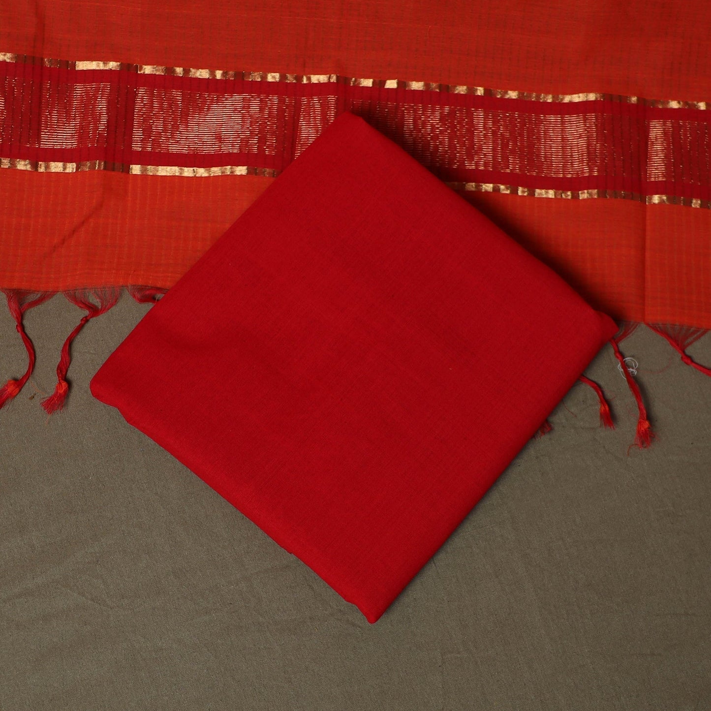 Handloom cotton mangalagiri 3pc unstitched dress material