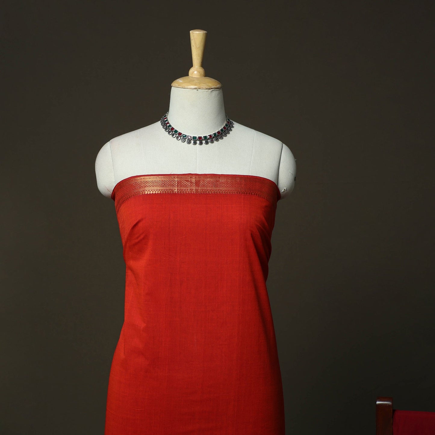 Handloom cotton mangalagiri 3pc unstitched dress material