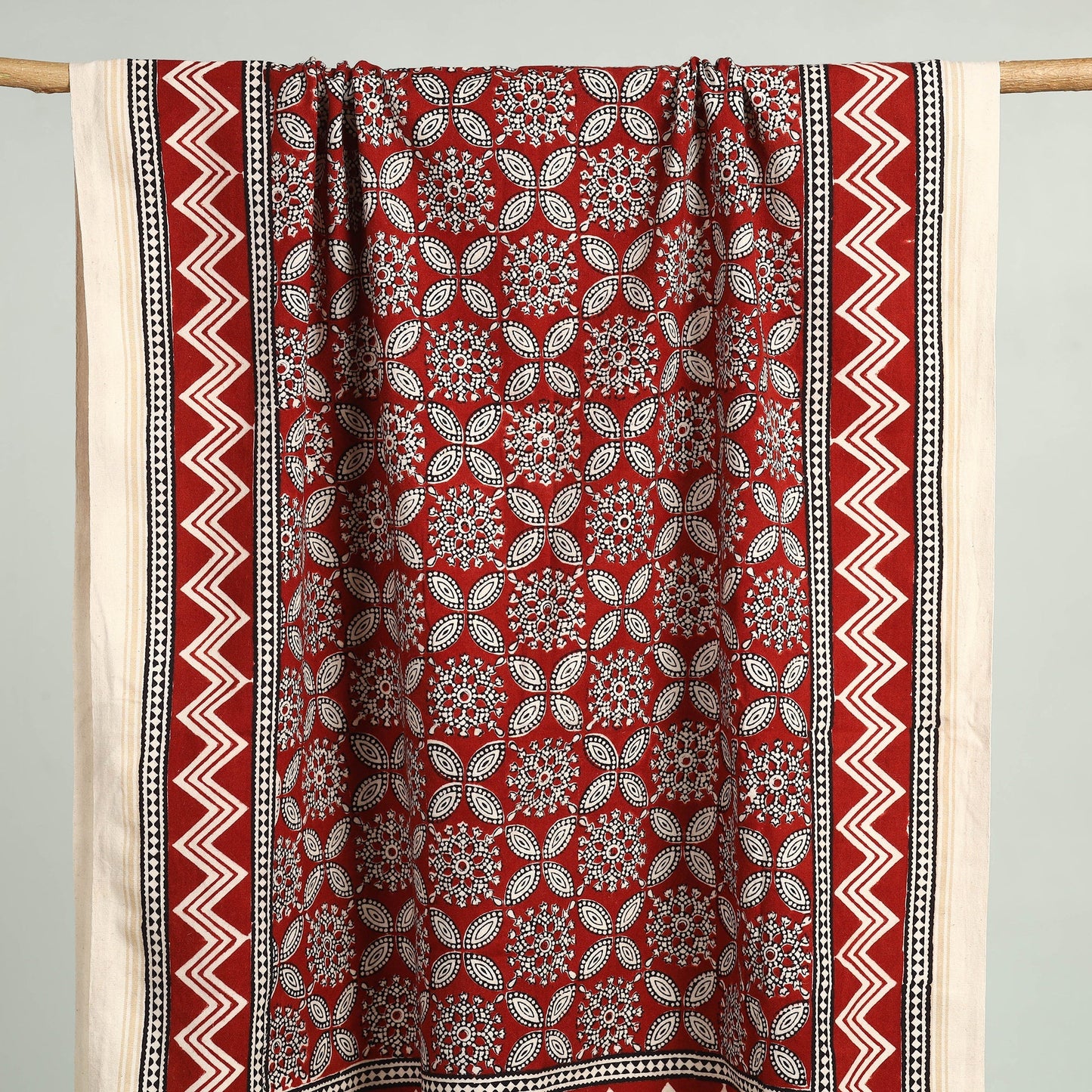 Red - bagh hand cotton handloom towel 36 - handcrafted