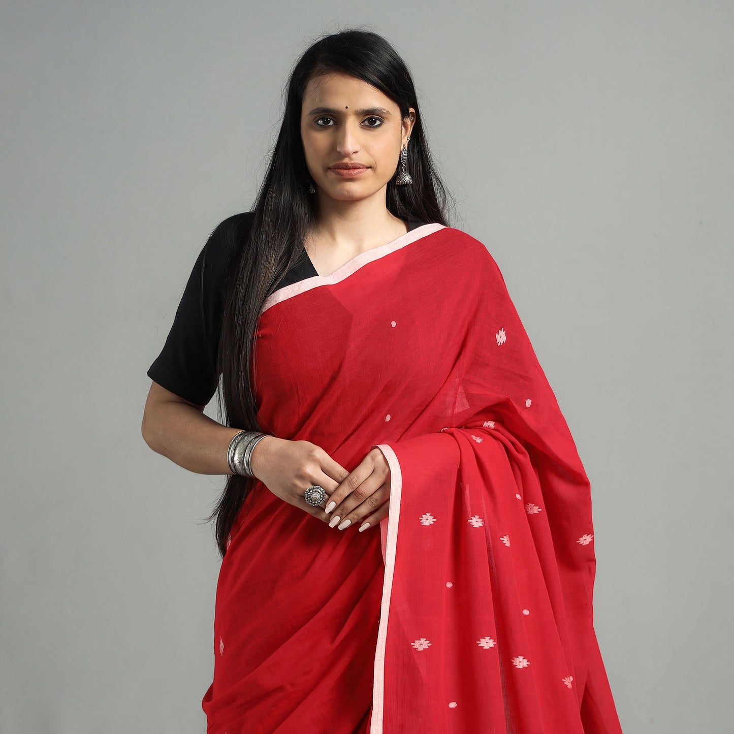 Handloom Cotton Phulia Jamdani Saree