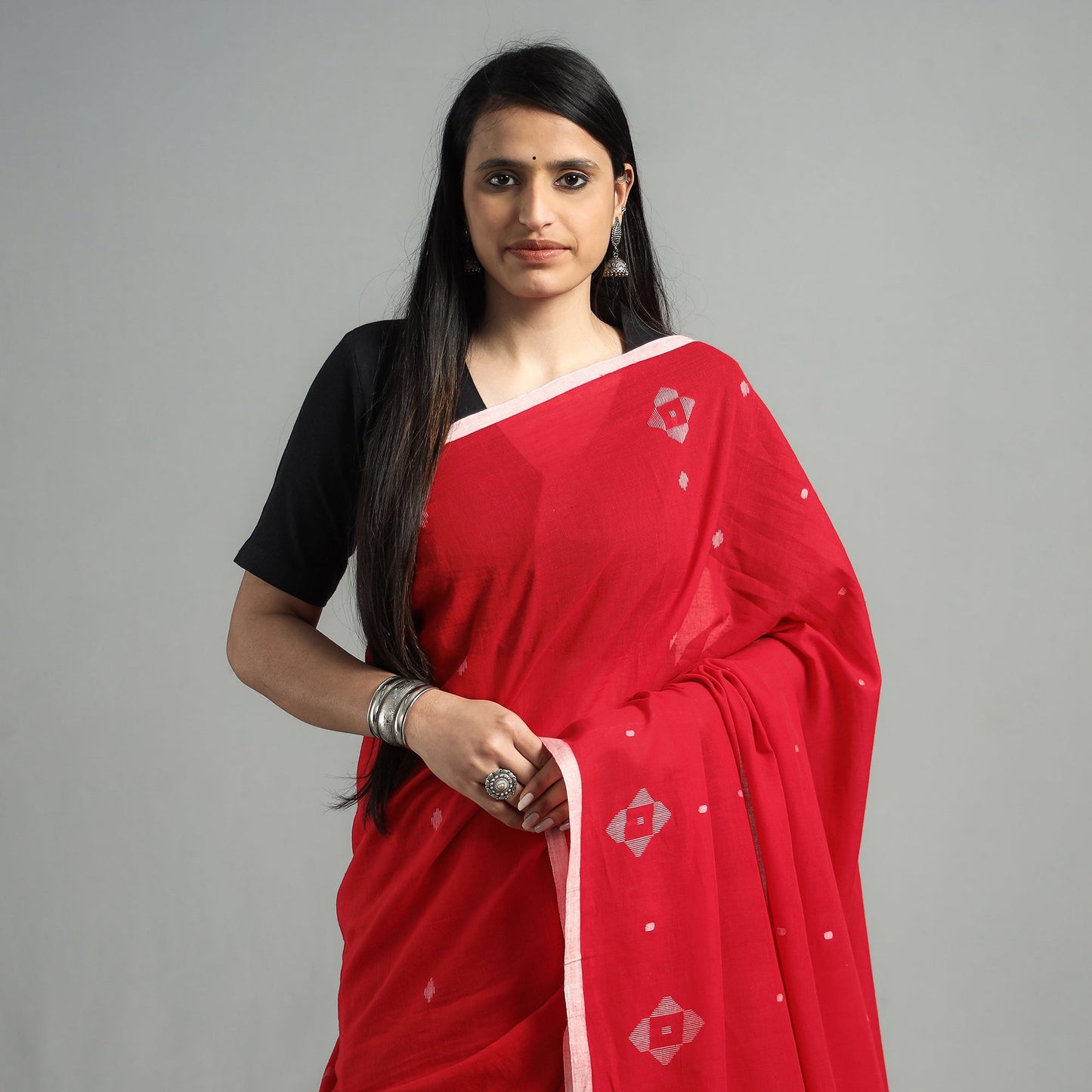 Handloom Cotton Phulia Jamdani Saree