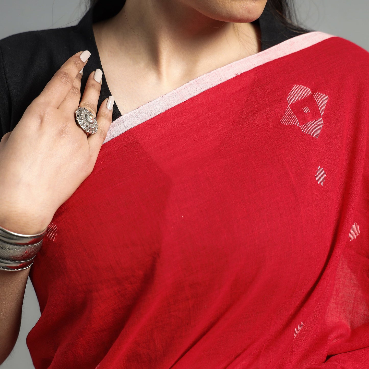 Handloom Cotton Phulia Jamdani Saree
