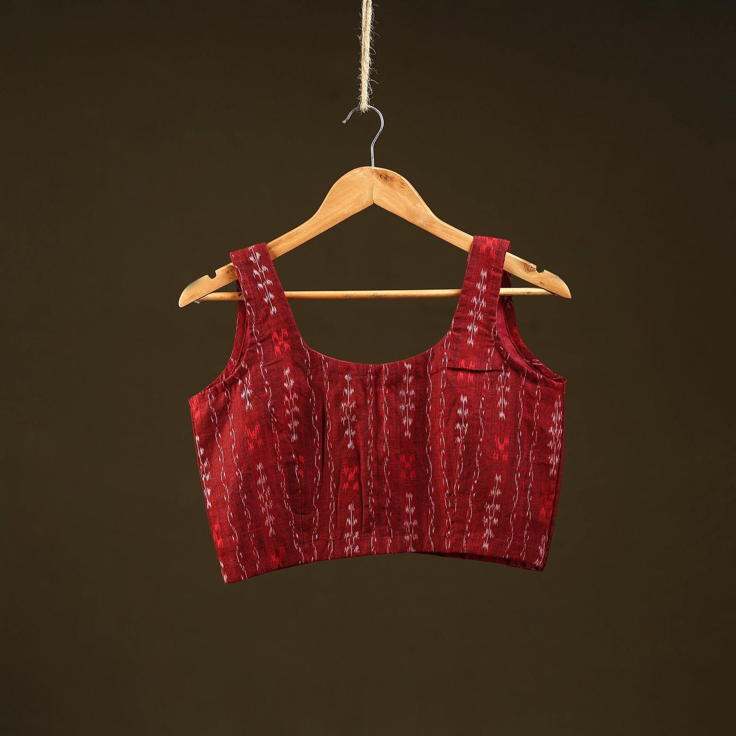 Red - handloom cotton stitched sambalpuri ikat blouse 03