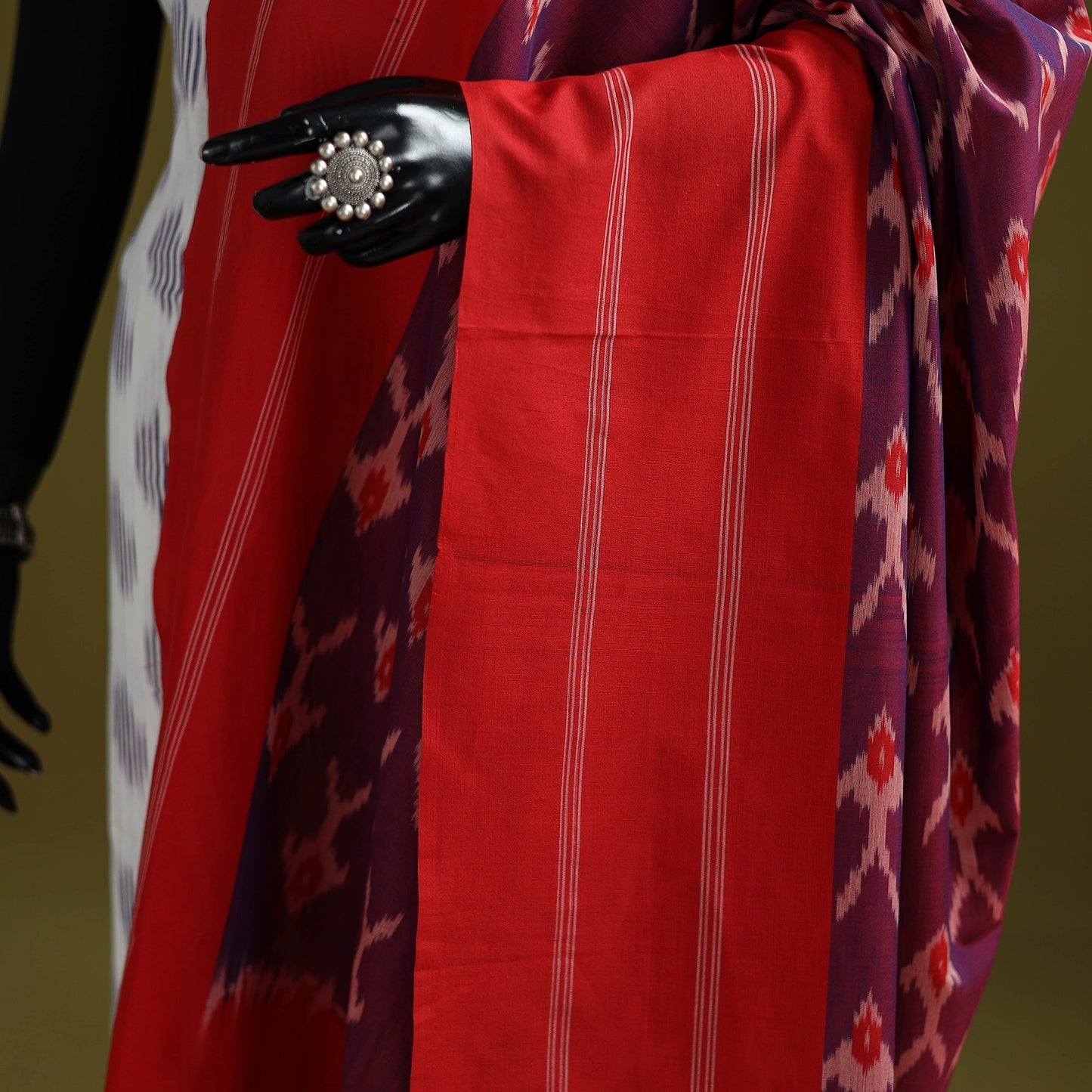 Handloom mercerised cotton pochampally ikat dupatta 25