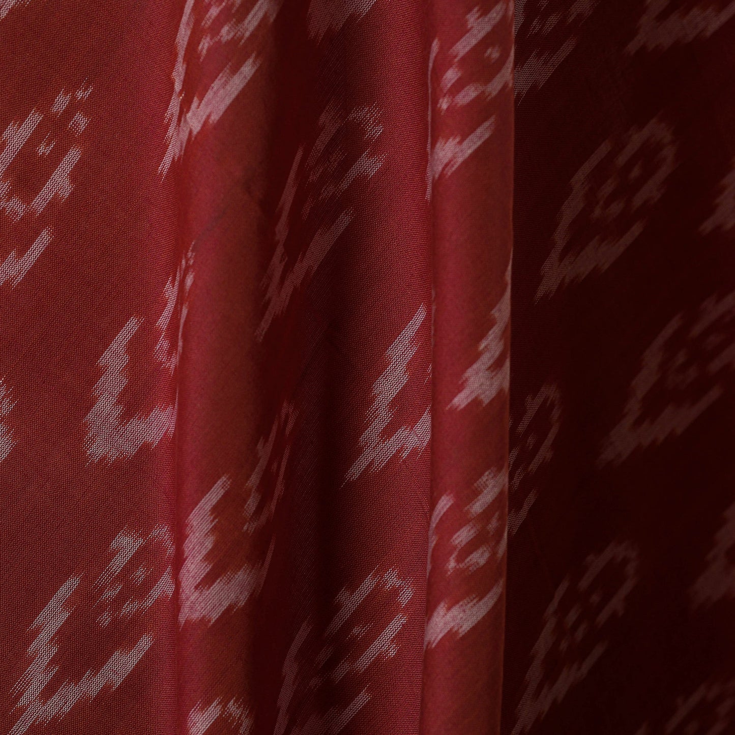 Red - handloom mercerised cotton pochampally ikat fabric 05