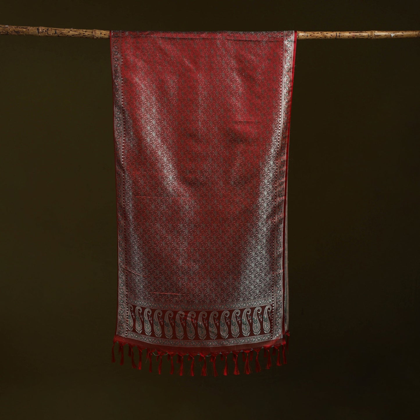 Handloom semi silk jacquard weave banarasi stole