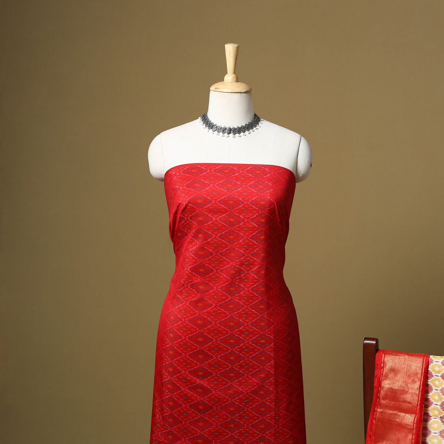 Handloom sico pochampally ikat 2pc unstitched dress