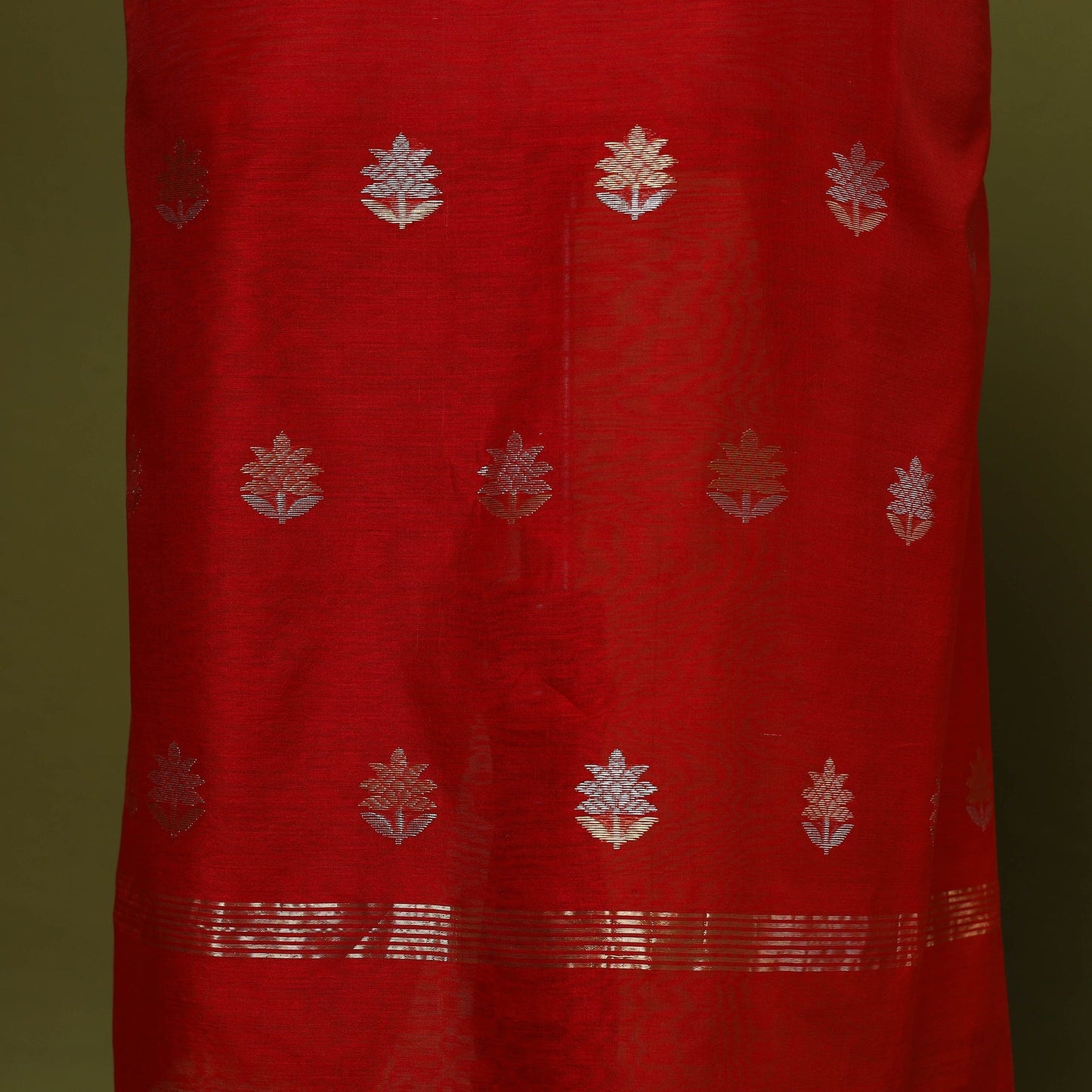Handloom zari buti chanderi silk 2pc unstitched dress