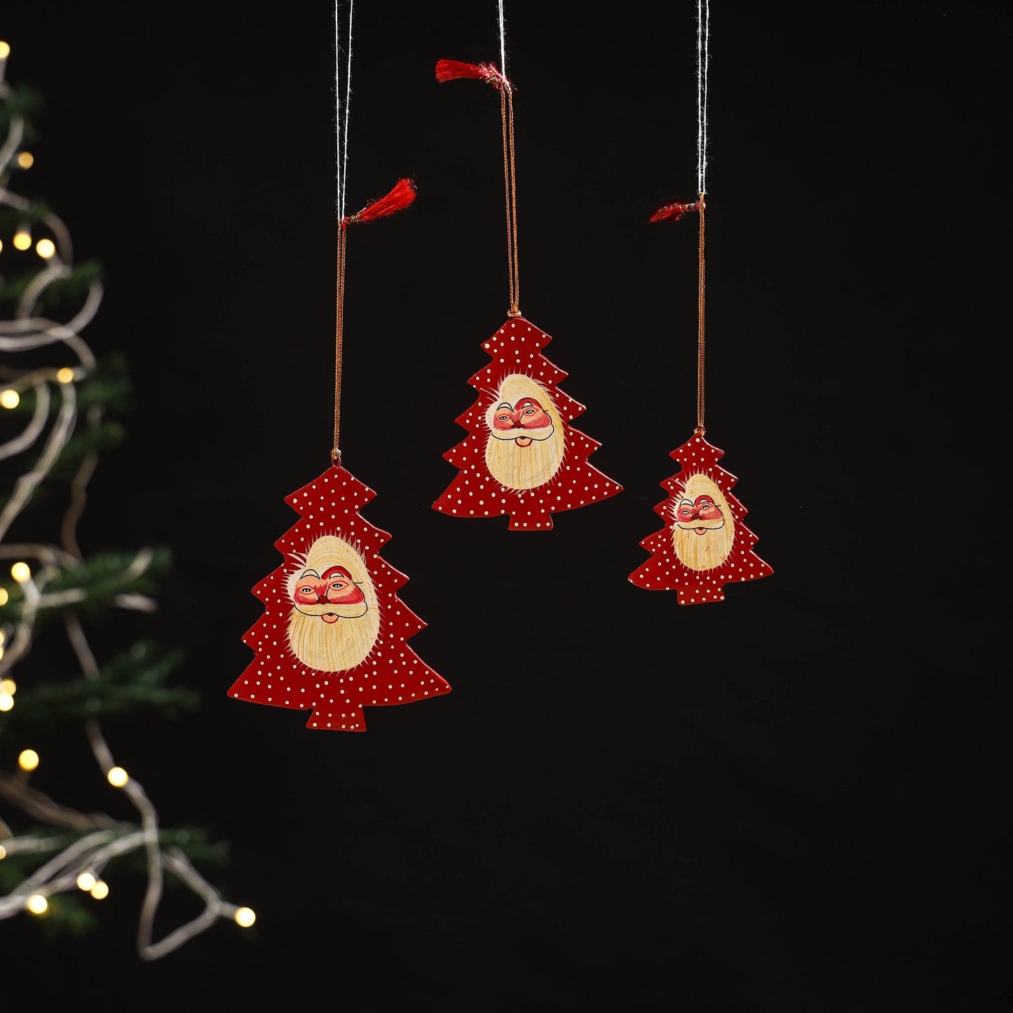 Handmade christmas ornament tree hanging (set of 3) 02