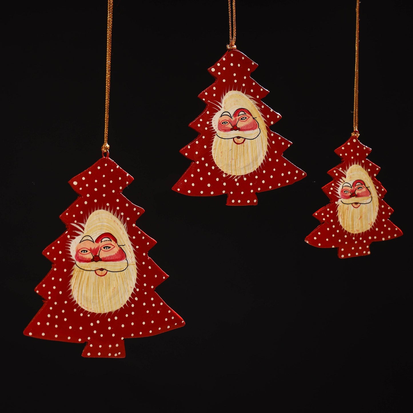 Handmade christmas ornament tree hanging (set of 3) 02