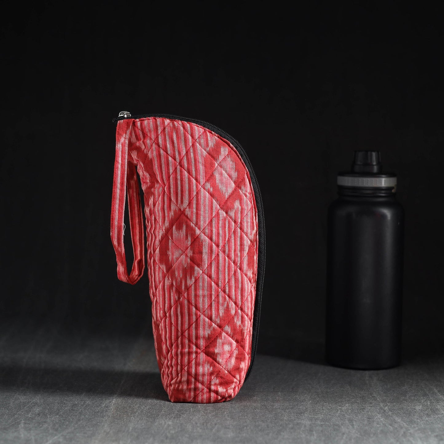 Red Handmade Cotton 1L Water Bottle Cover