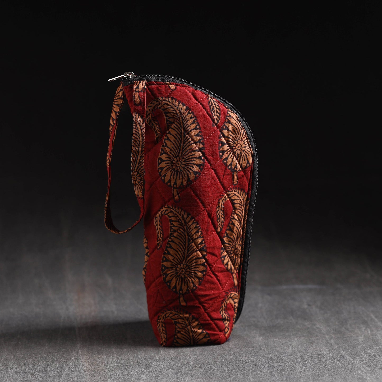 Red Handmade Cotton 1L Water Bottle Cover