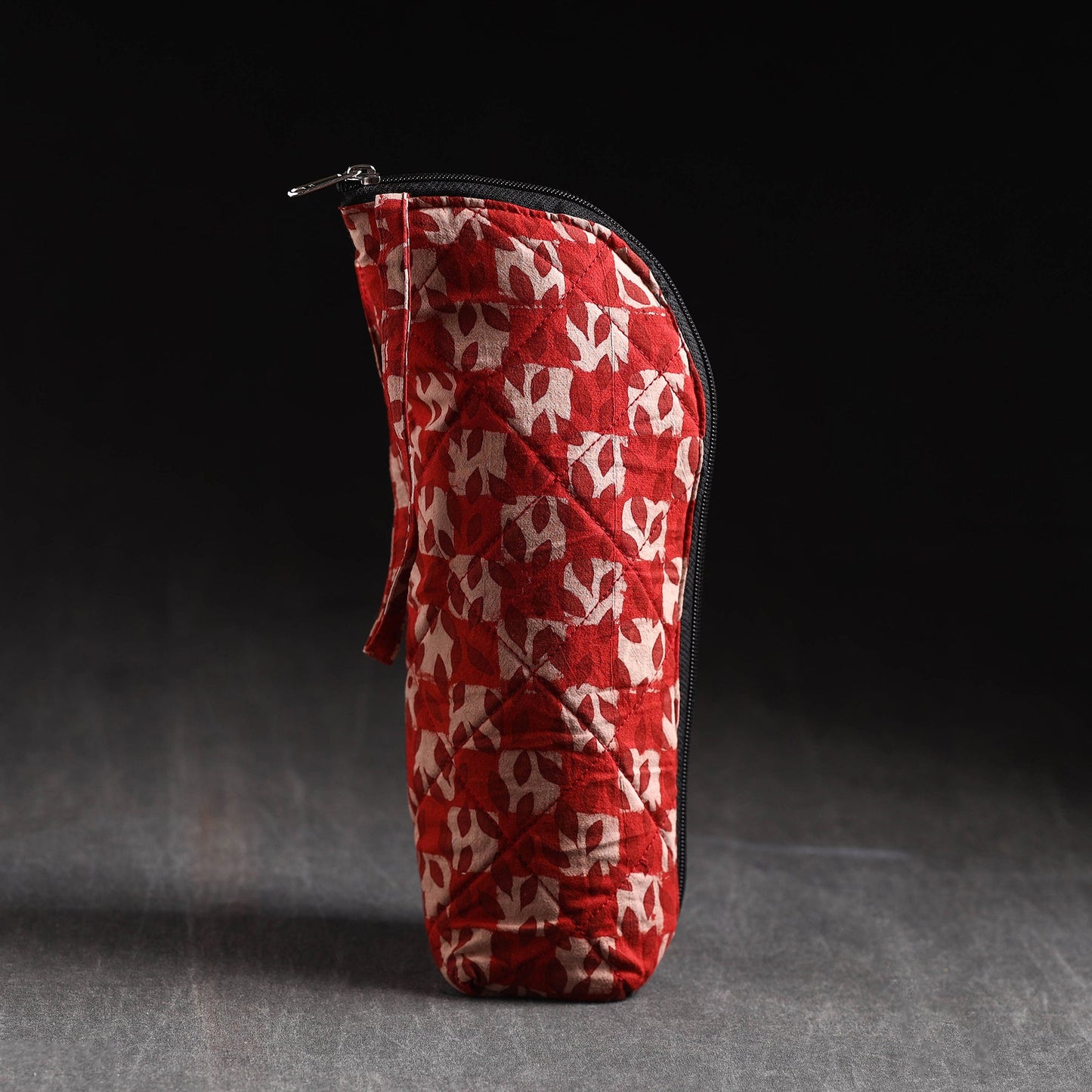Red Handmade Cotton 1L Water Bottle Cover