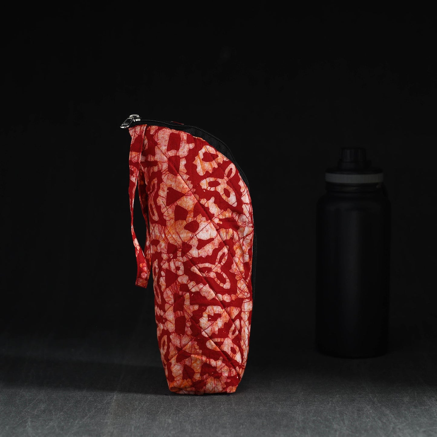 Red Handmade Cotton 1L Water Bottle Cover