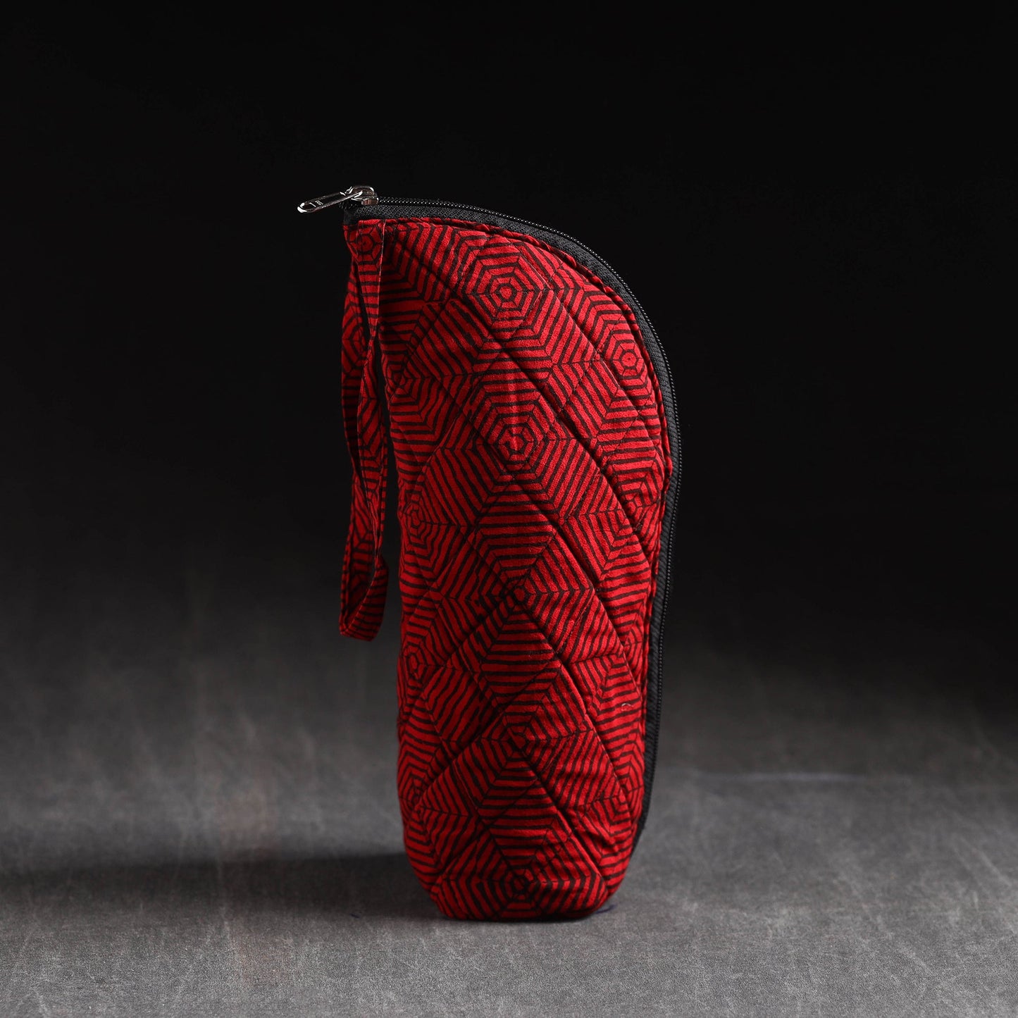 Red Handmade Cotton 1L Water Bottle Cover