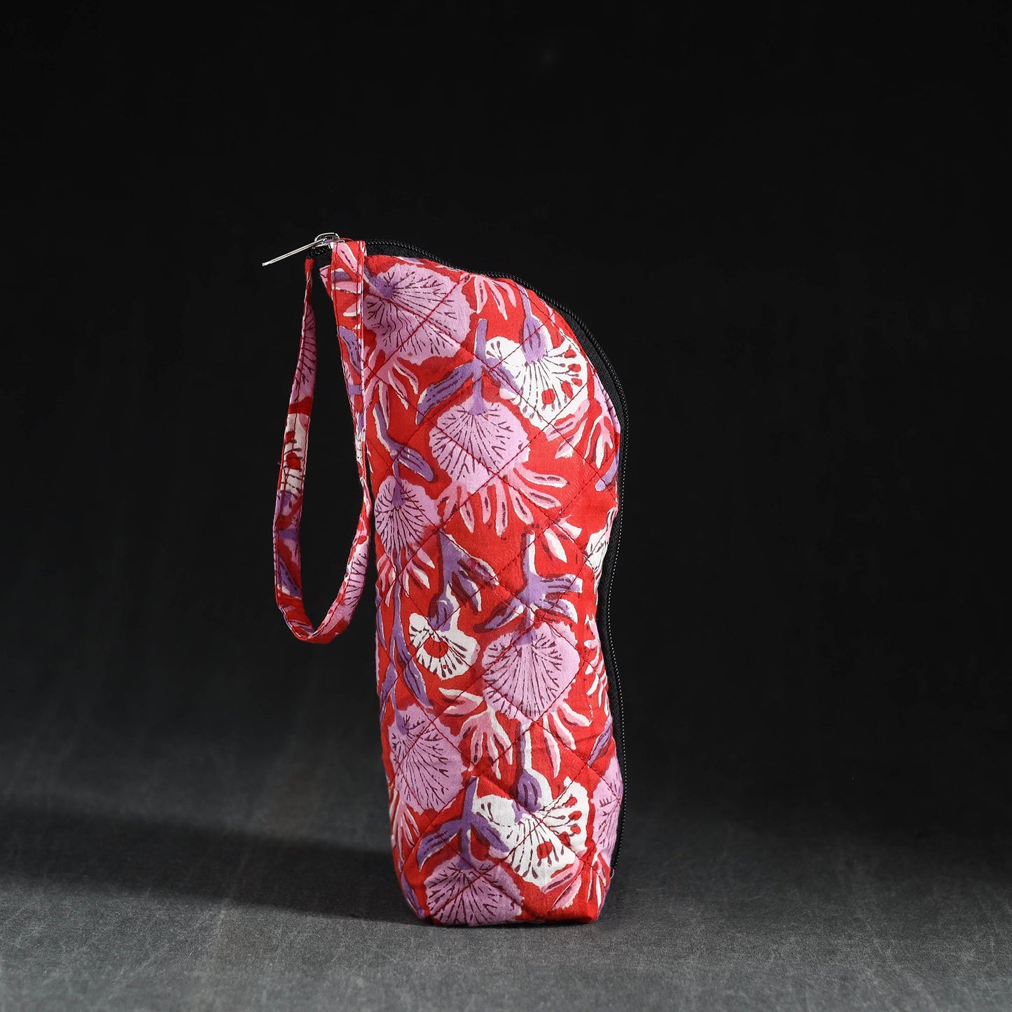 Red Handmade Cotton 1L Water Bottle Cover