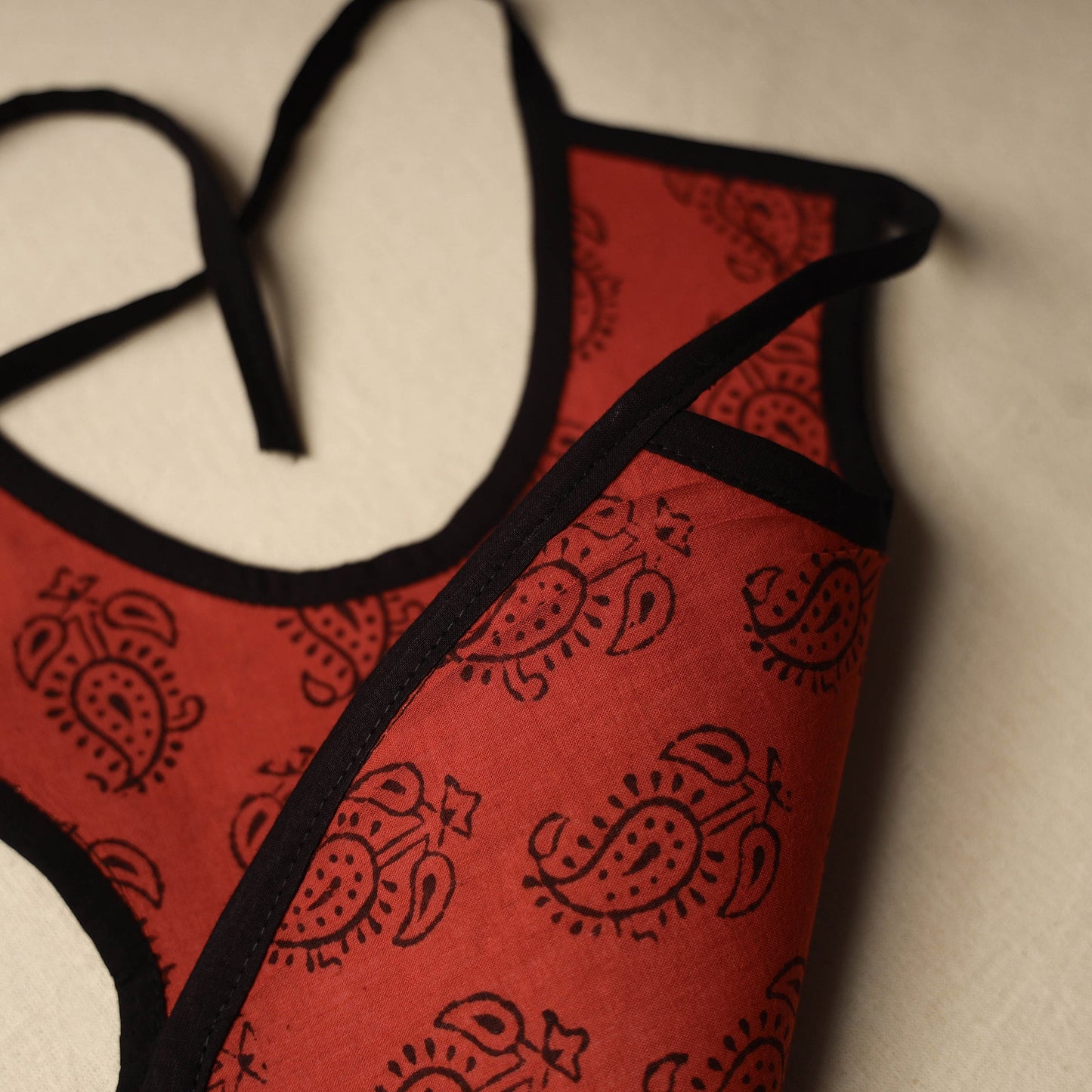 Red Handmade Cotton Baby Bib