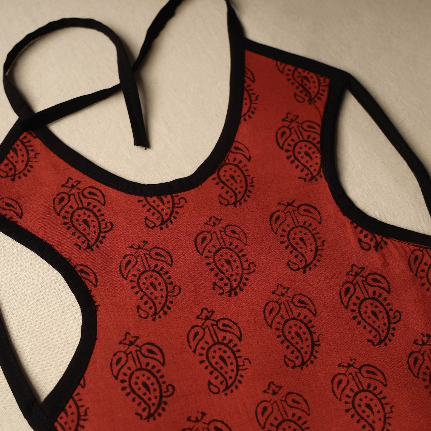 Red Handmade Cotton Baby Bib