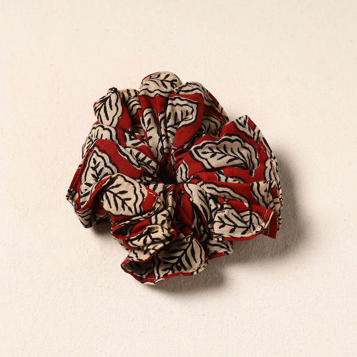 Red Handmade Cotton Elastic Rubber Band/Scrunchie