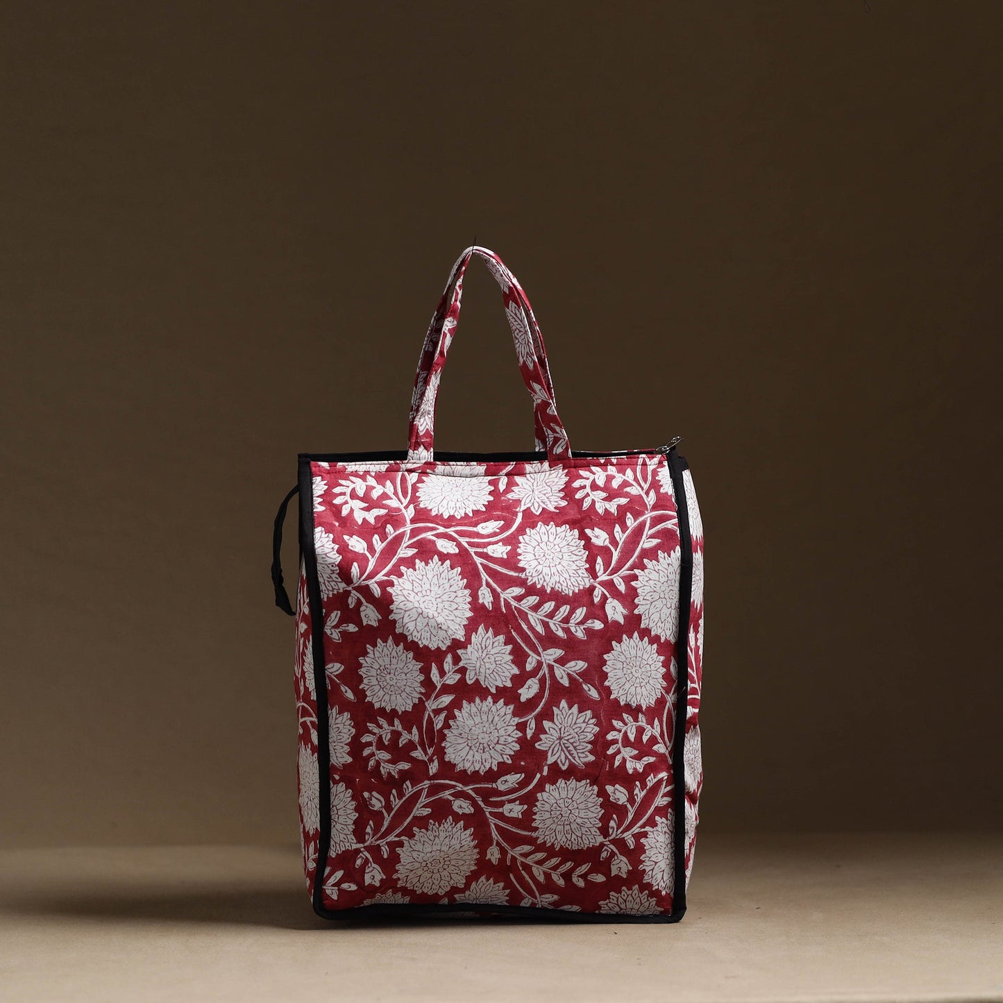 Red Handmade Cotton Shopping Hand bag