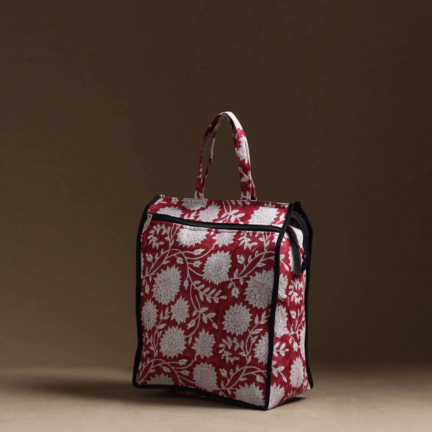 Red Handmade Cotton Shopping Hand bag