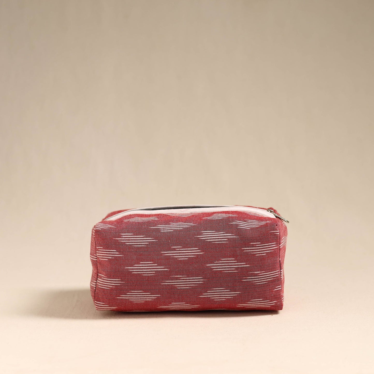 Red Handmade Cotton Toiletry Bag
