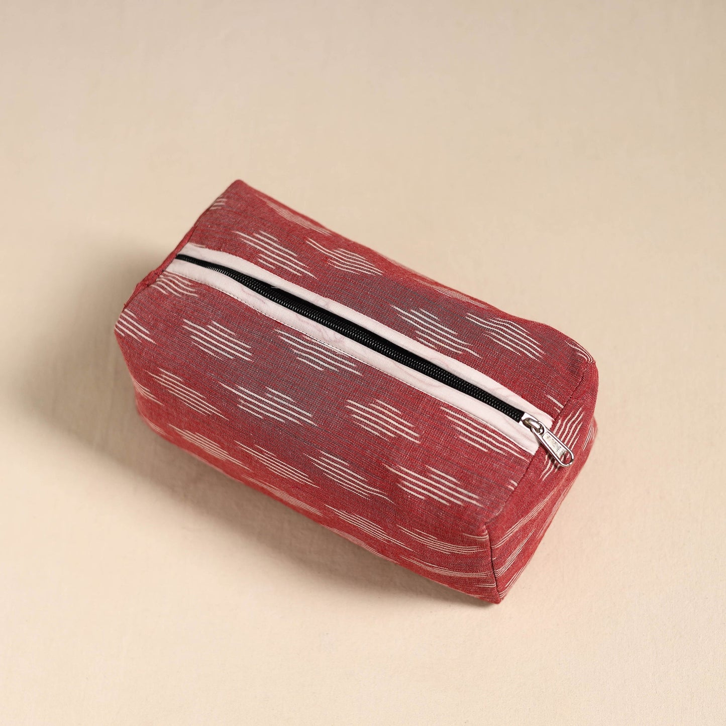Red Handmade Cotton Toiletry Bag