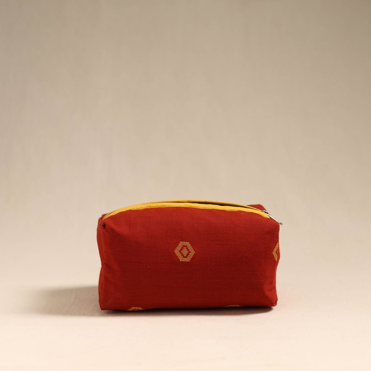 Red Handmade Cotton Toiletry Bag