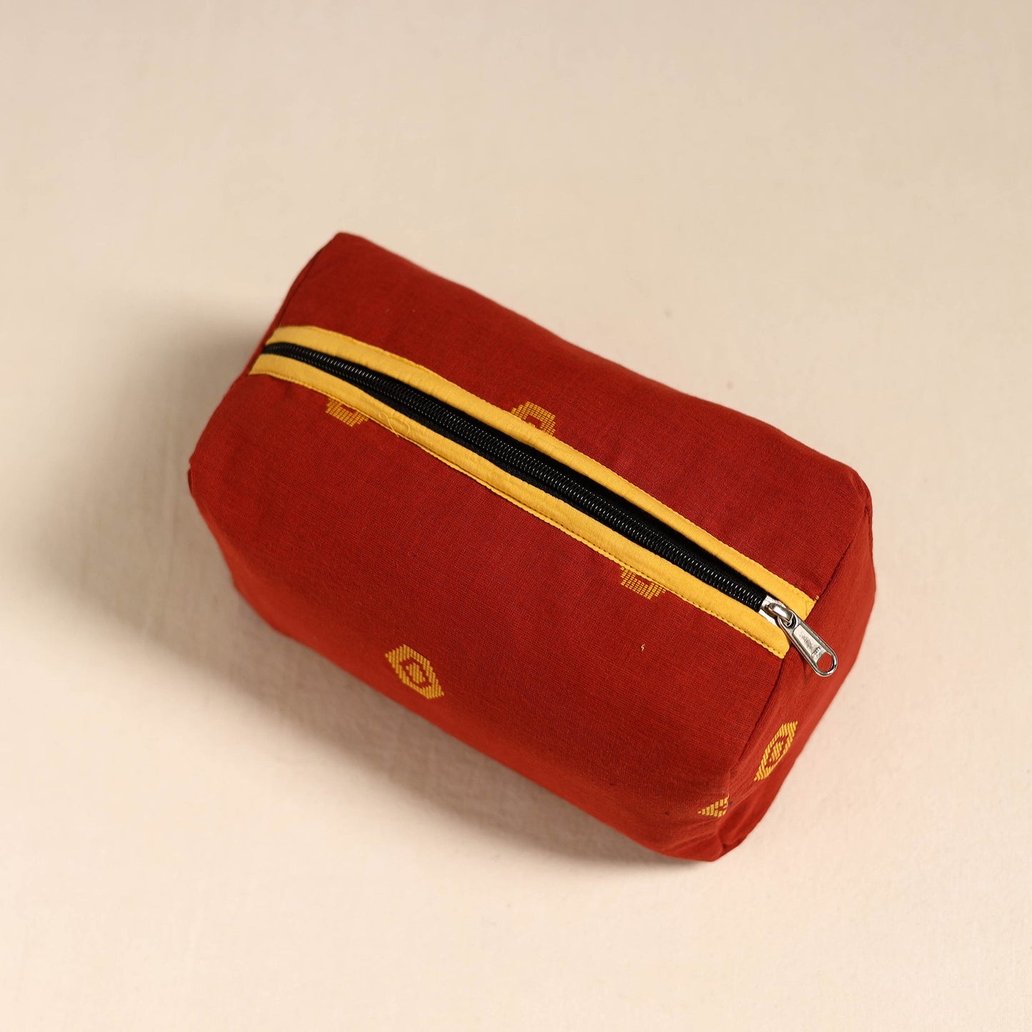 Red Handmade Cotton Toiletry Bag