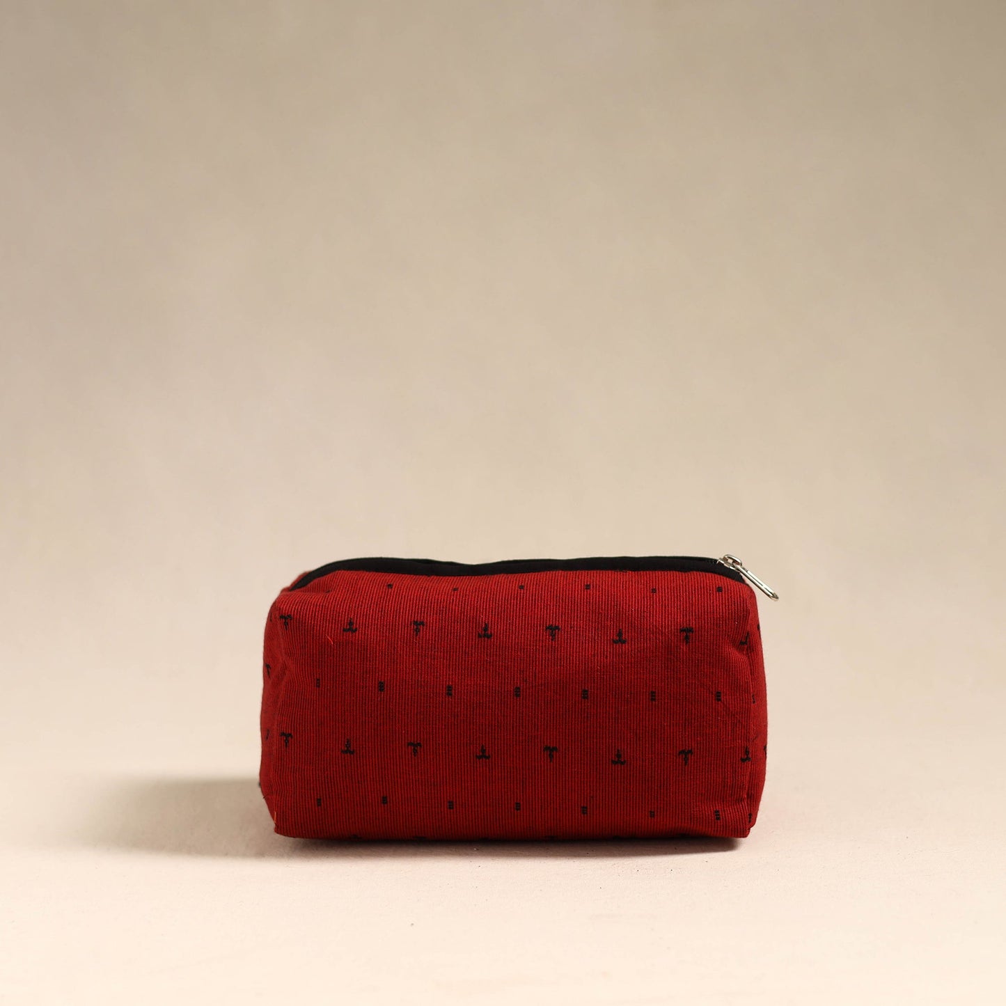 Red Handmade Cotton Toiletry Bag