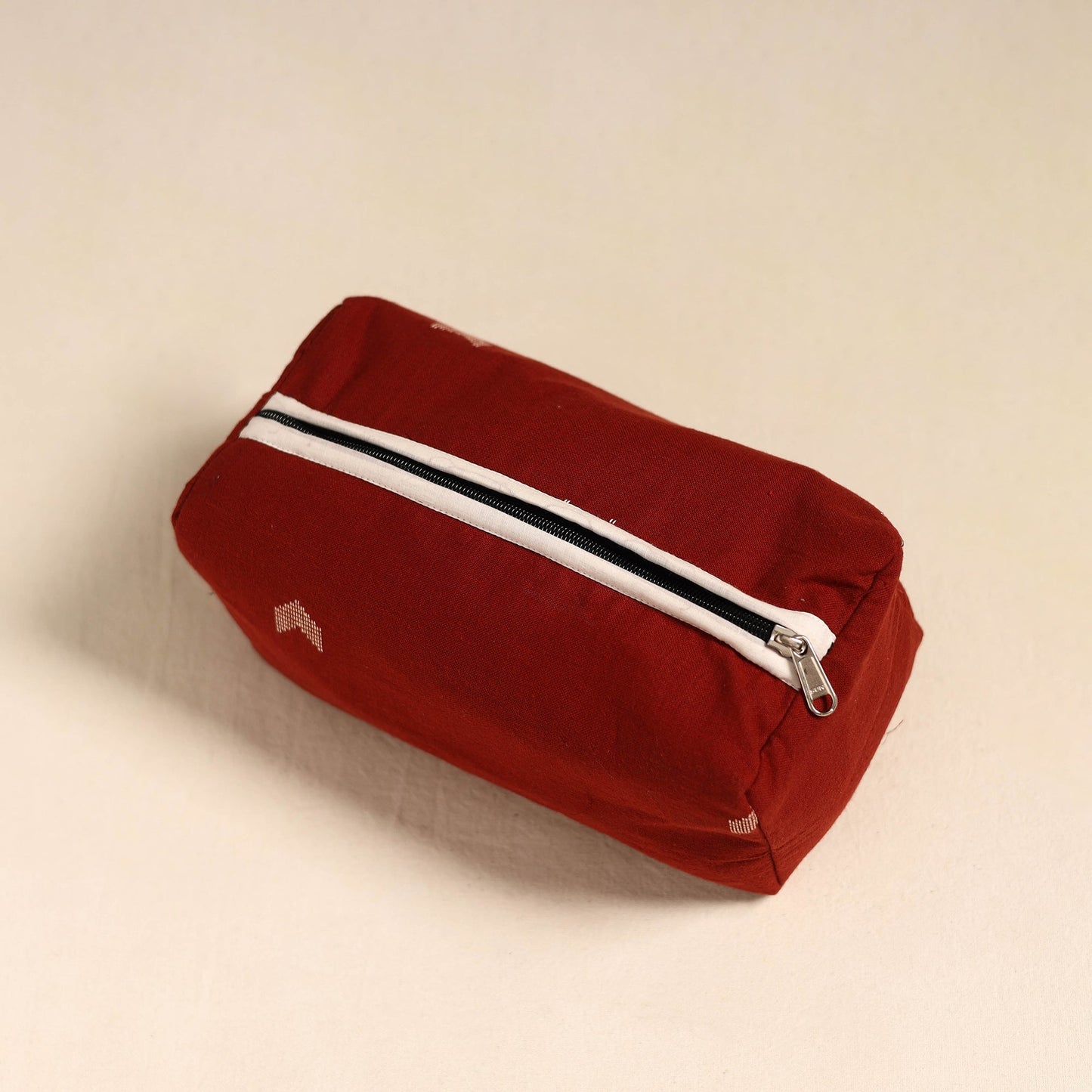 Red Handmade Cotton Toiletry Bag