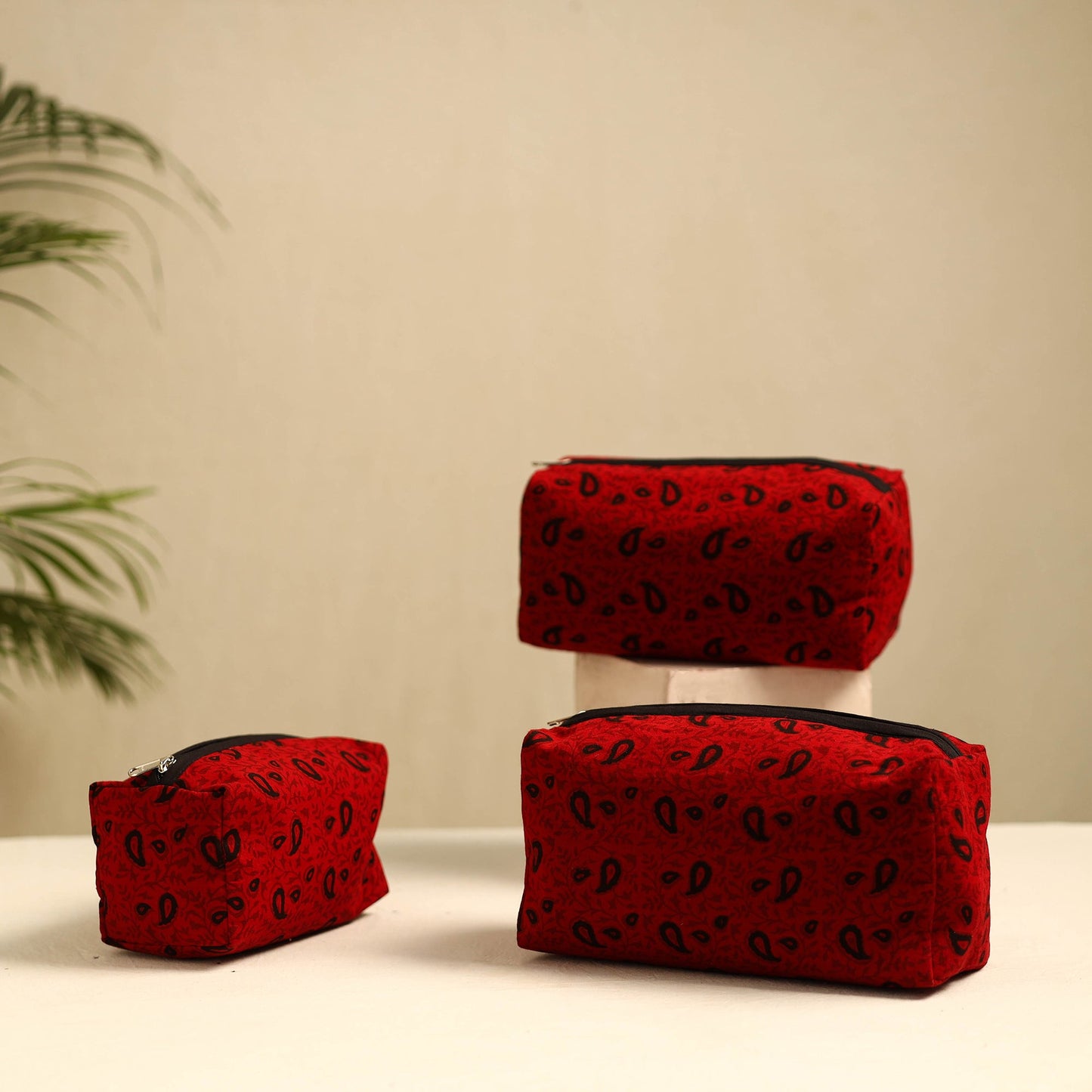 Handmade Cotton Toiletry Bags (Set of 3)