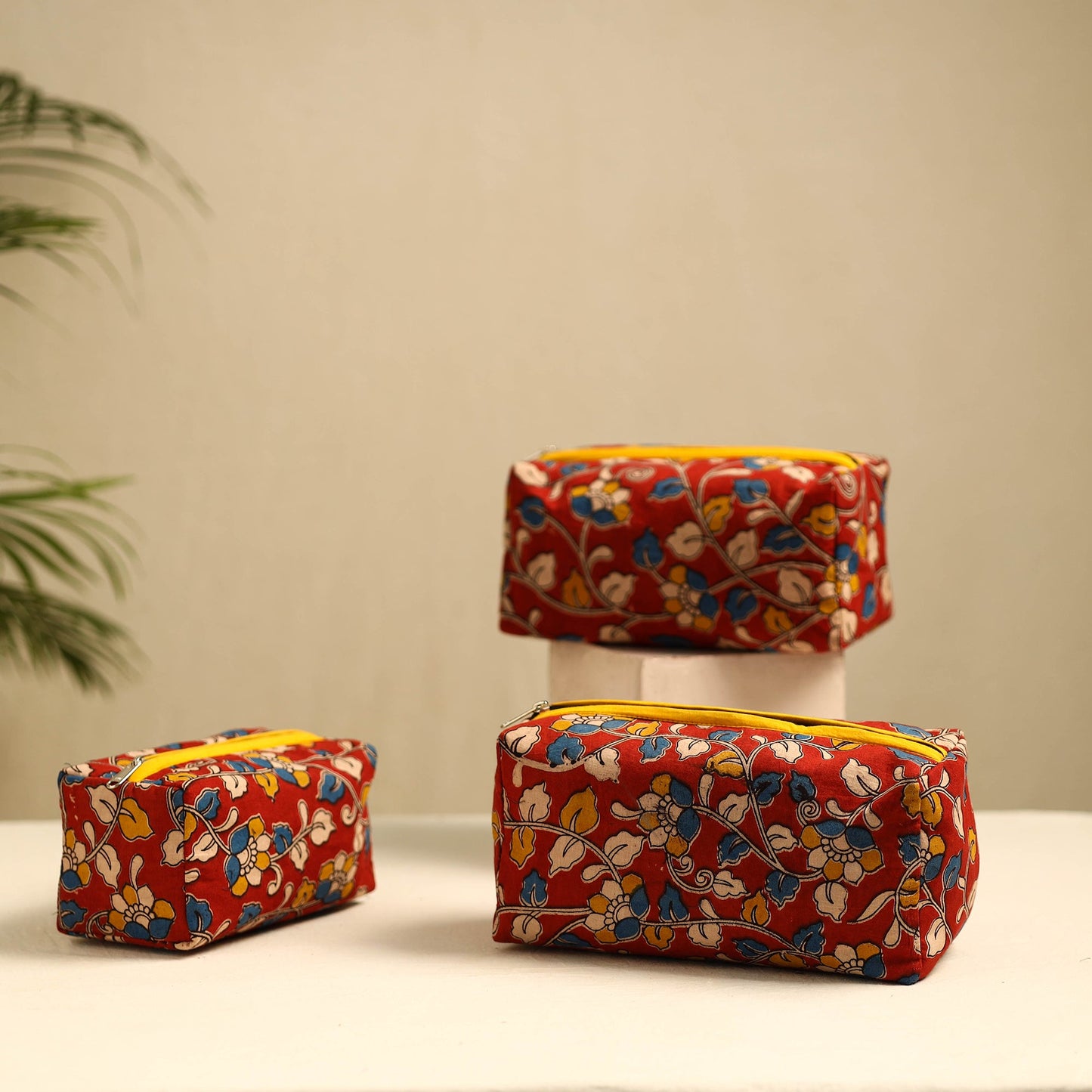 Handmade Cotton Toiletry Bags (Set of 3)
