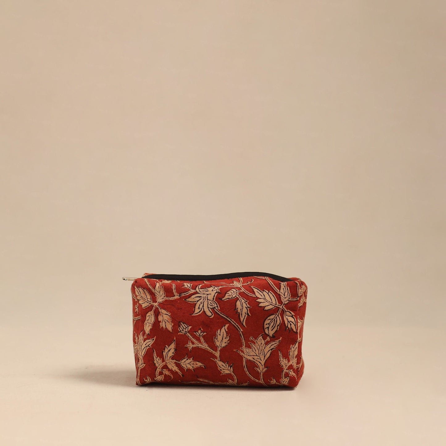 Red Handmade Cotton Toiletry Pouch