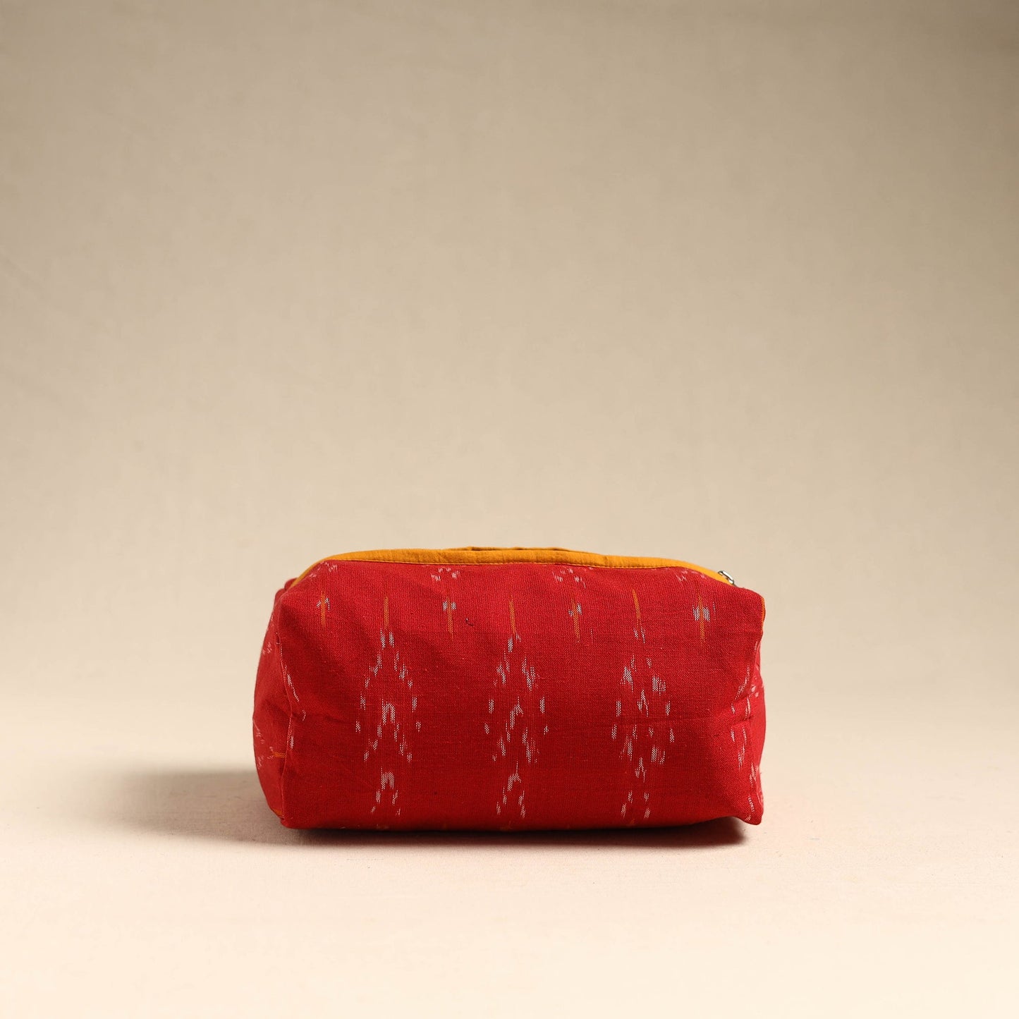 Red Handmade Cotton Toiletry Pouch