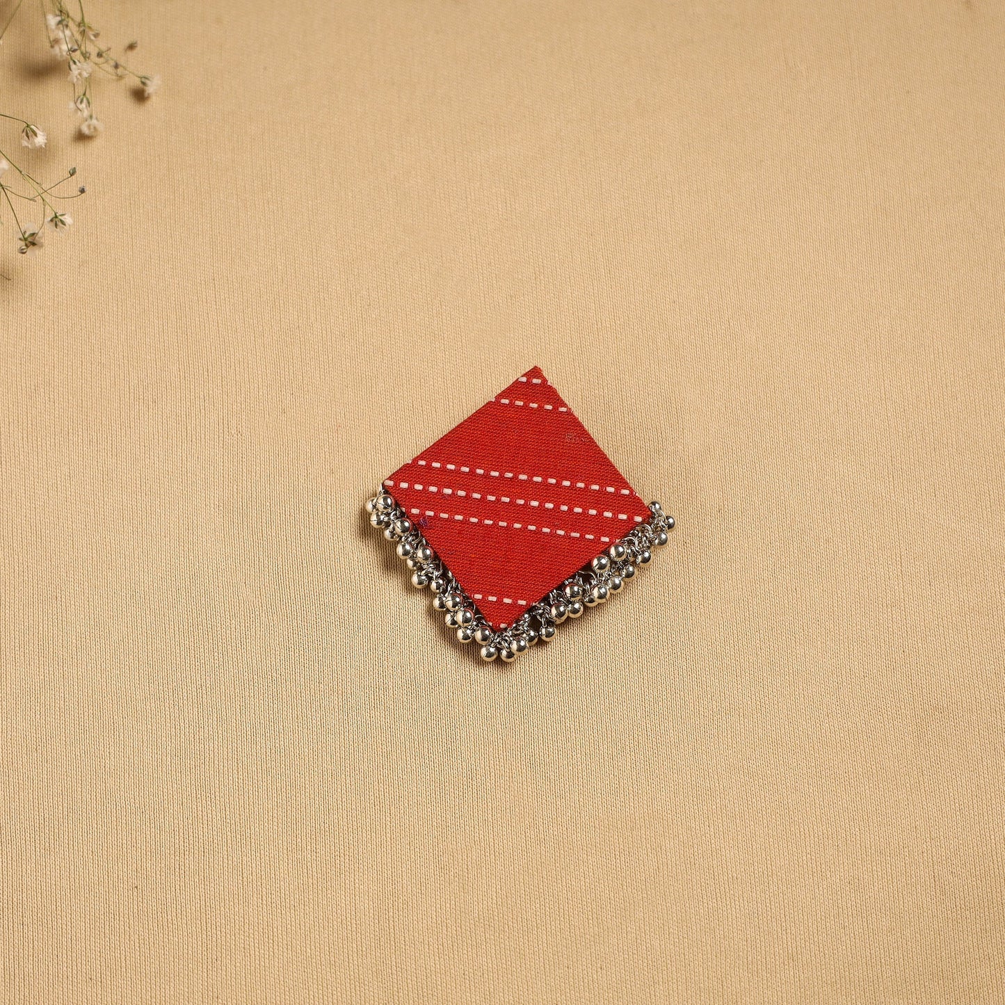 Handmade fabart ghungroo work hair clip 04 - handcrafted