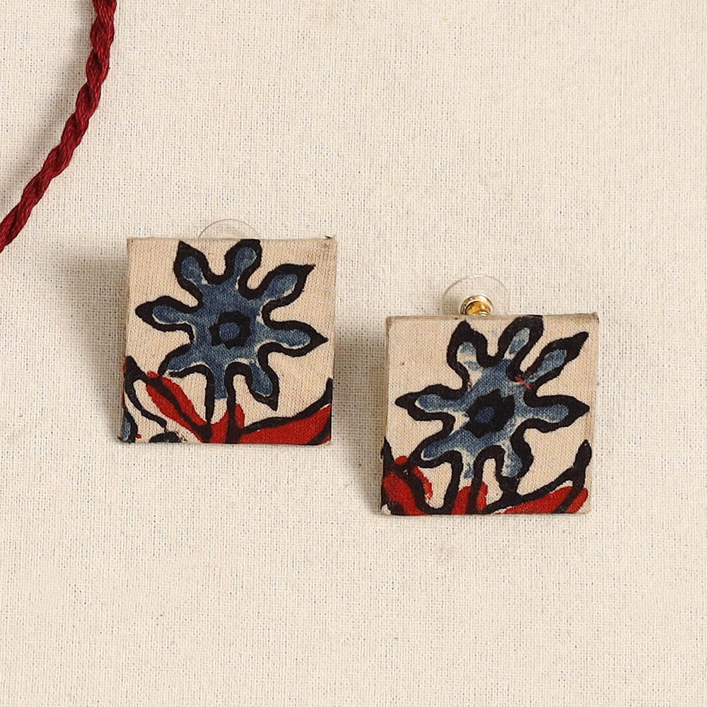 Red - handmade fabart necklace set 18 - handcrafted