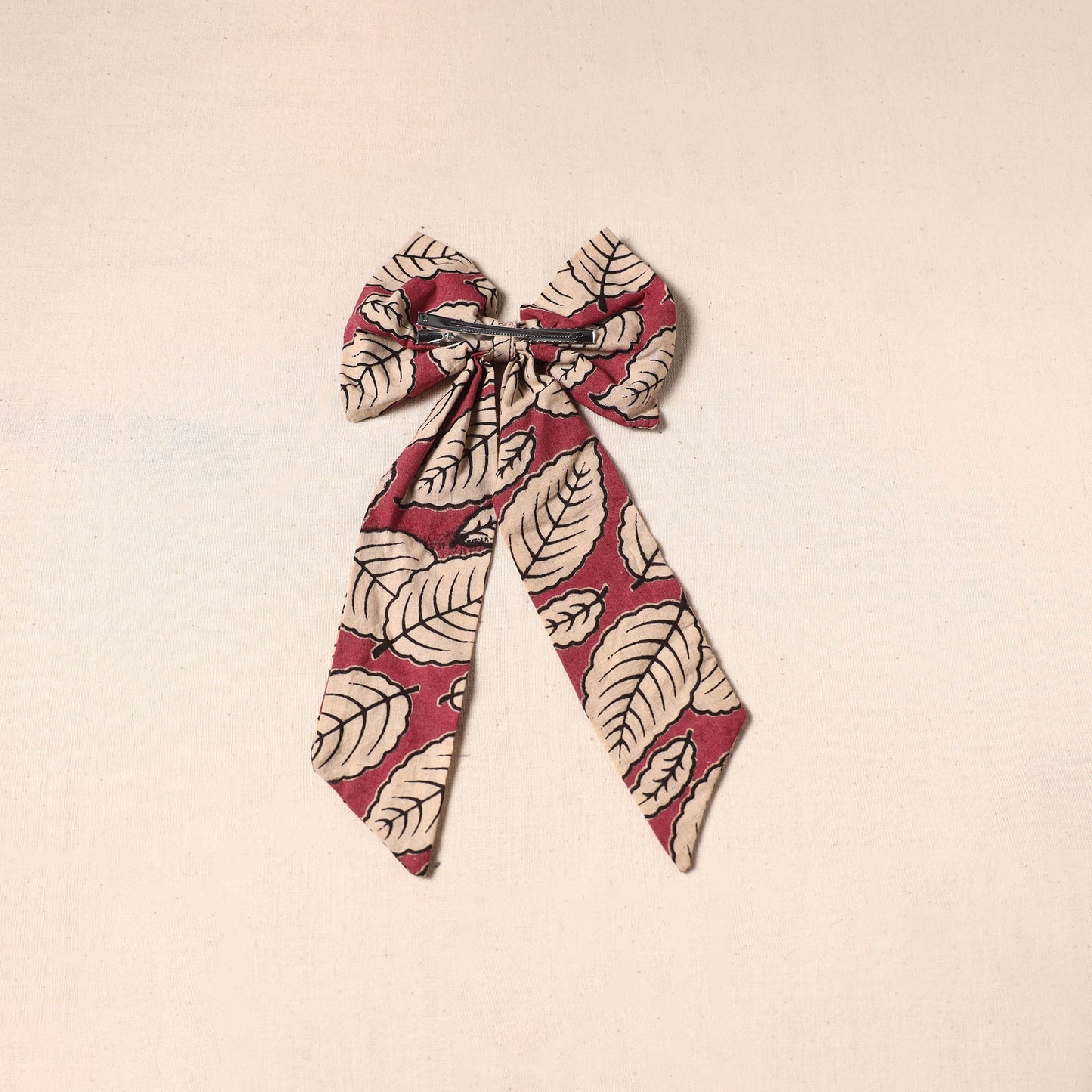 Red - handmade fabric bow hair clip 24 - handcrafted