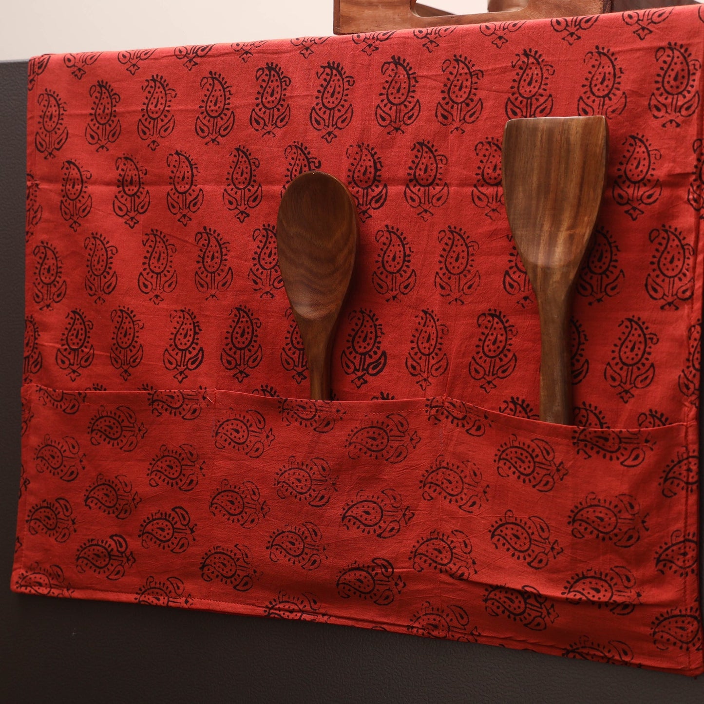 Handmade fridge top cover with multiple pockets 107