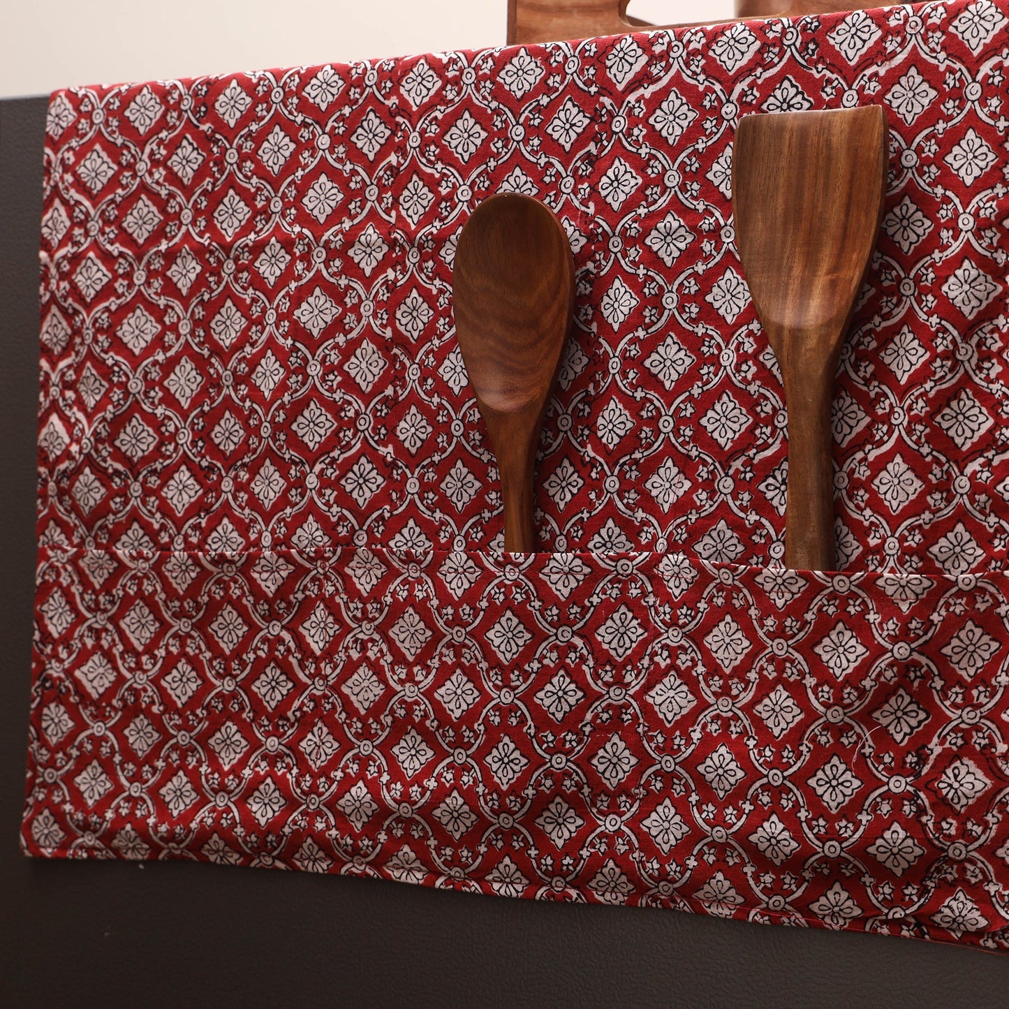 Handmade fridge top cover with multiple pockets 112