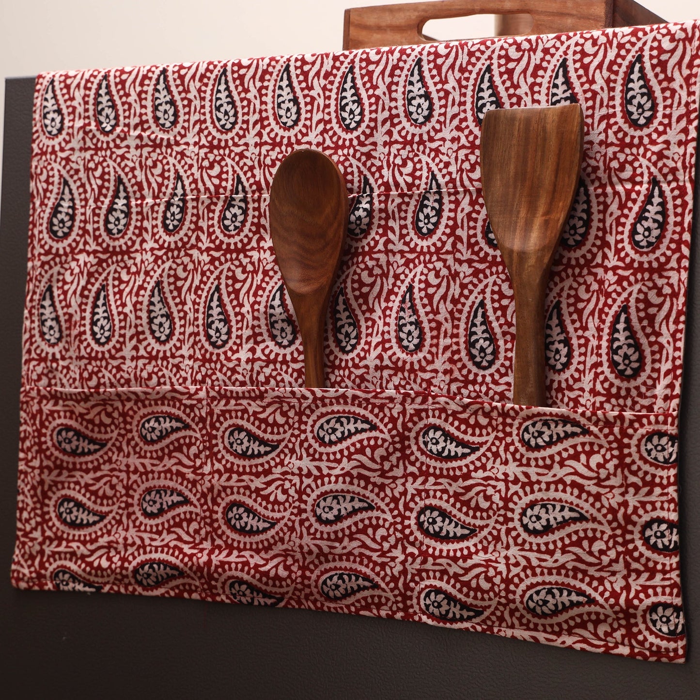 Handmade fridge top cover with multiple pockets 116