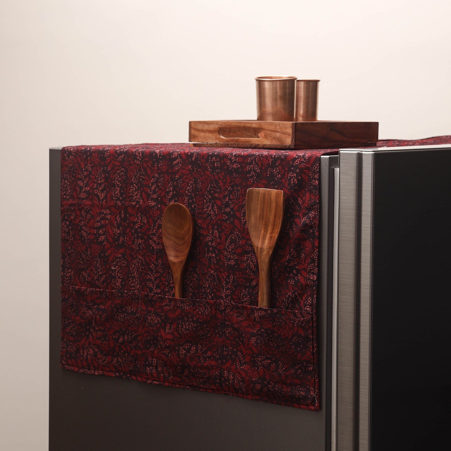 Handmade fridge top cover with multiple pockets 141