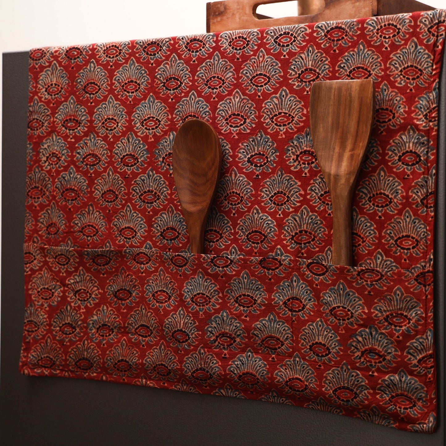 Handmade fridge top cover with multiple pockets 16