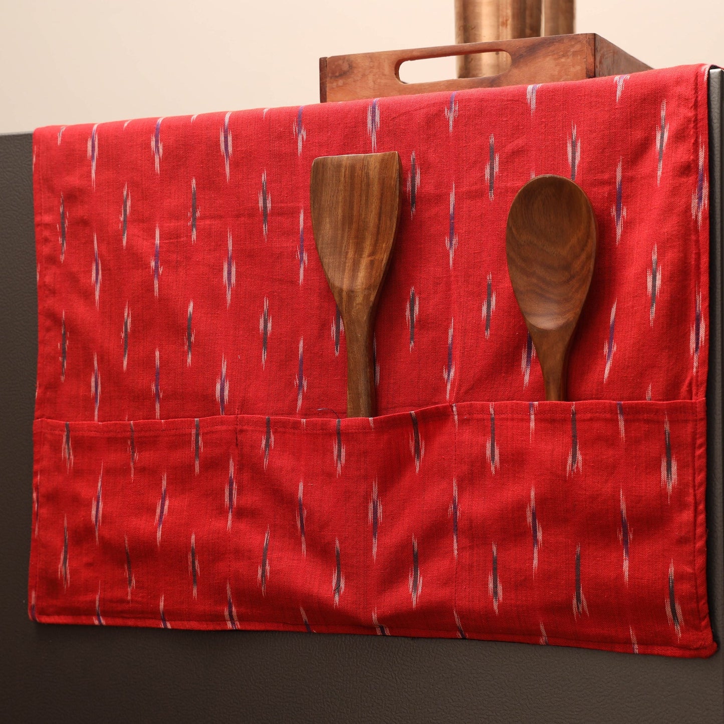 Handmade fridge top cover with multiple pockets 17