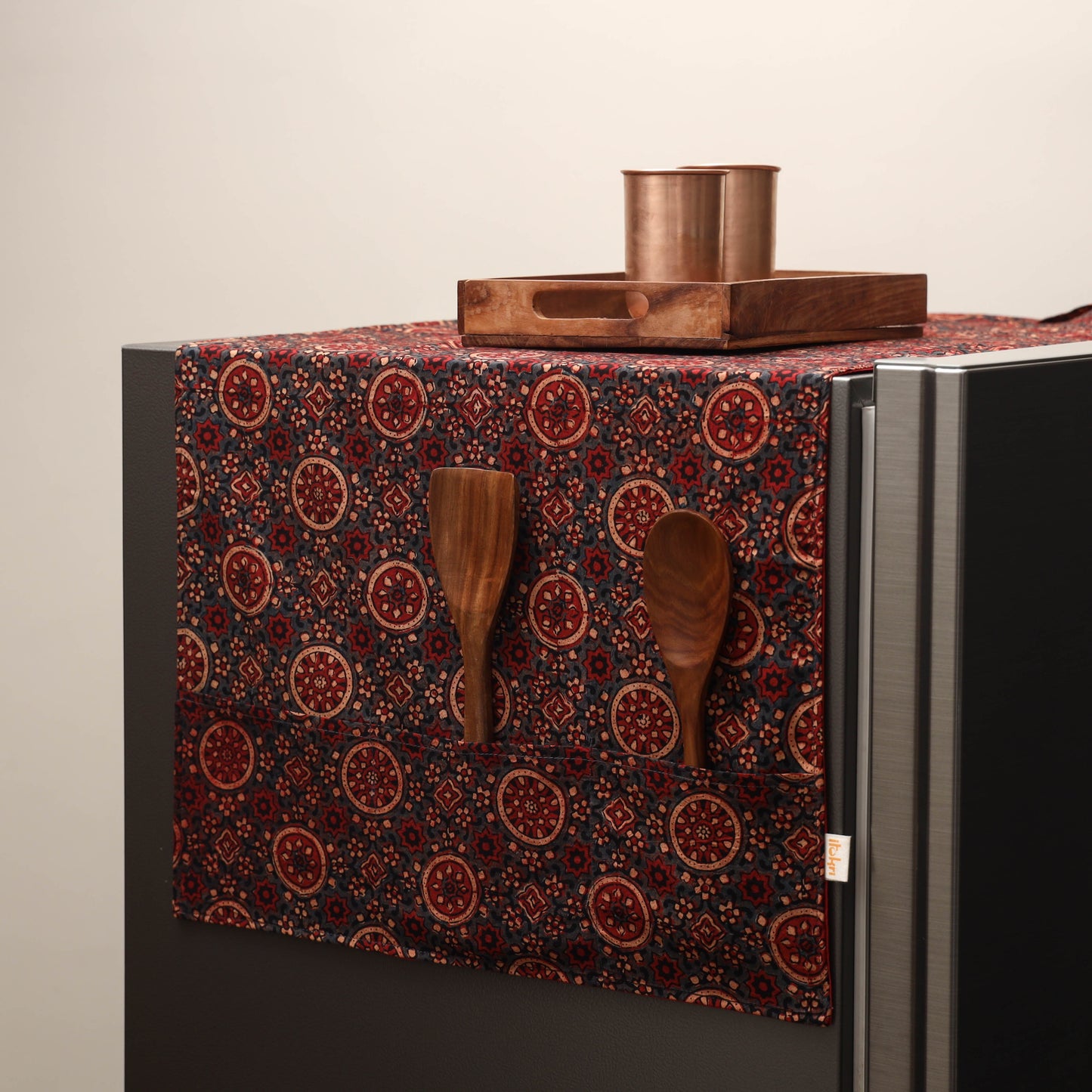 Handmade fridge top cover with multiple pockets 21